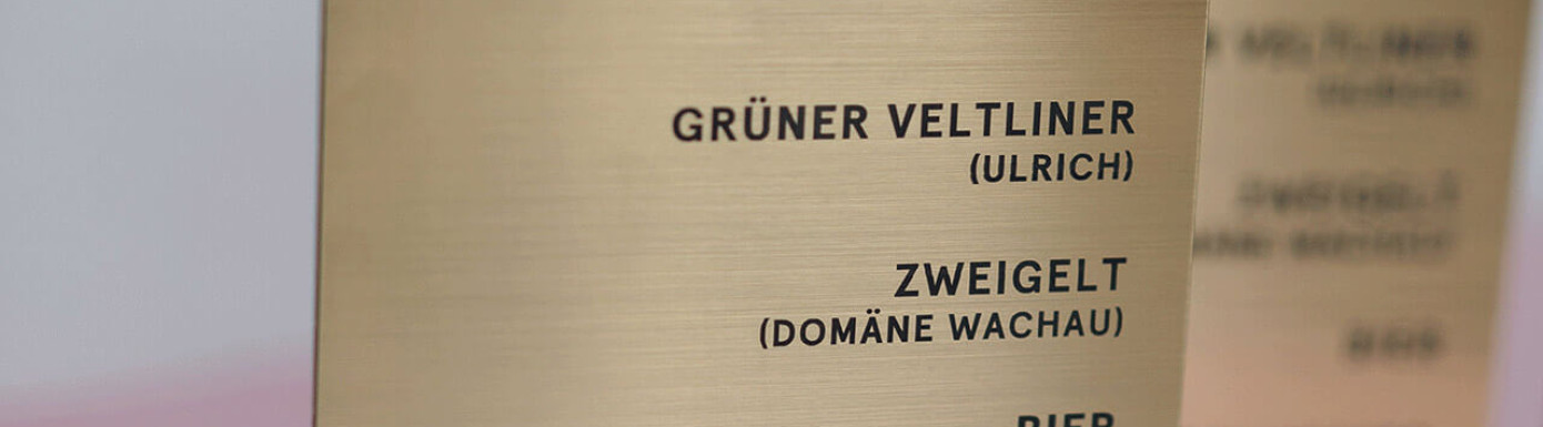 Lasergravur Laminate Menuekarte