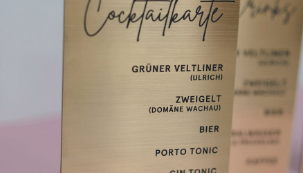 Lasergravur Laminate Menuekarte